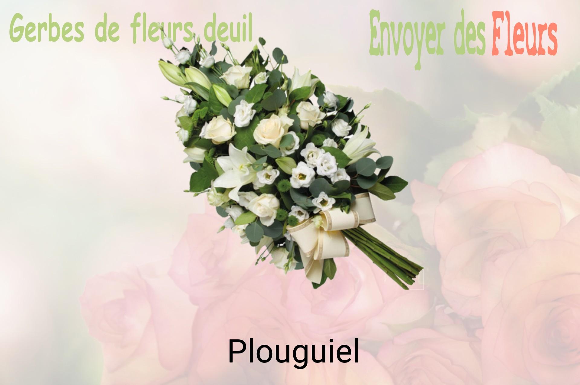 Gerbe de fleurs de deuil livrée à Plouguiel